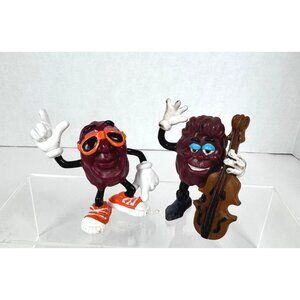 California Raisins PVC Figures Set of 2 Sunglasses & Bass Player Vintage